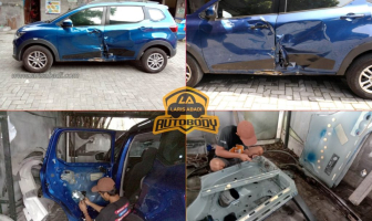 Perbaikan Body Renault Triber setelah Kecelakaan.