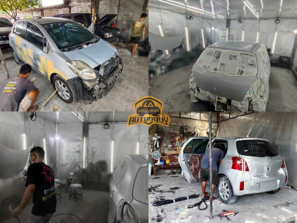 Putty until painting processes of Toyota Yaris 2012